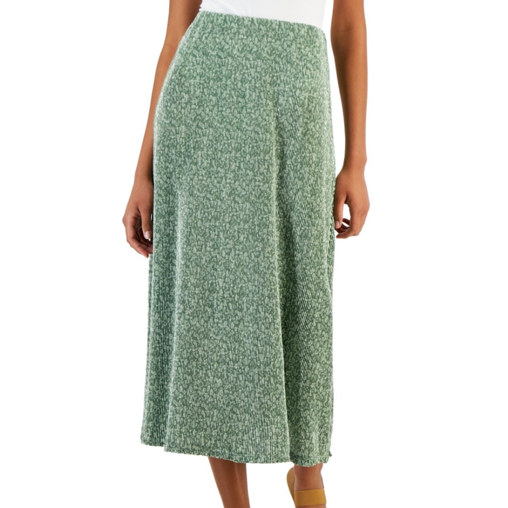 🍂🍁 Fall Free People Inspired Love, Fire Pleated Elastic Waist Midi Skirt Sz XL